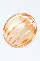 An Elegant Decorative Orb Made of Orange and Clear Crystal, Perfect for Any Space Decor