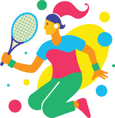 tennis player with racket