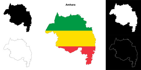 Amhara outline map