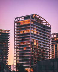 building at night sunset coconut grove 