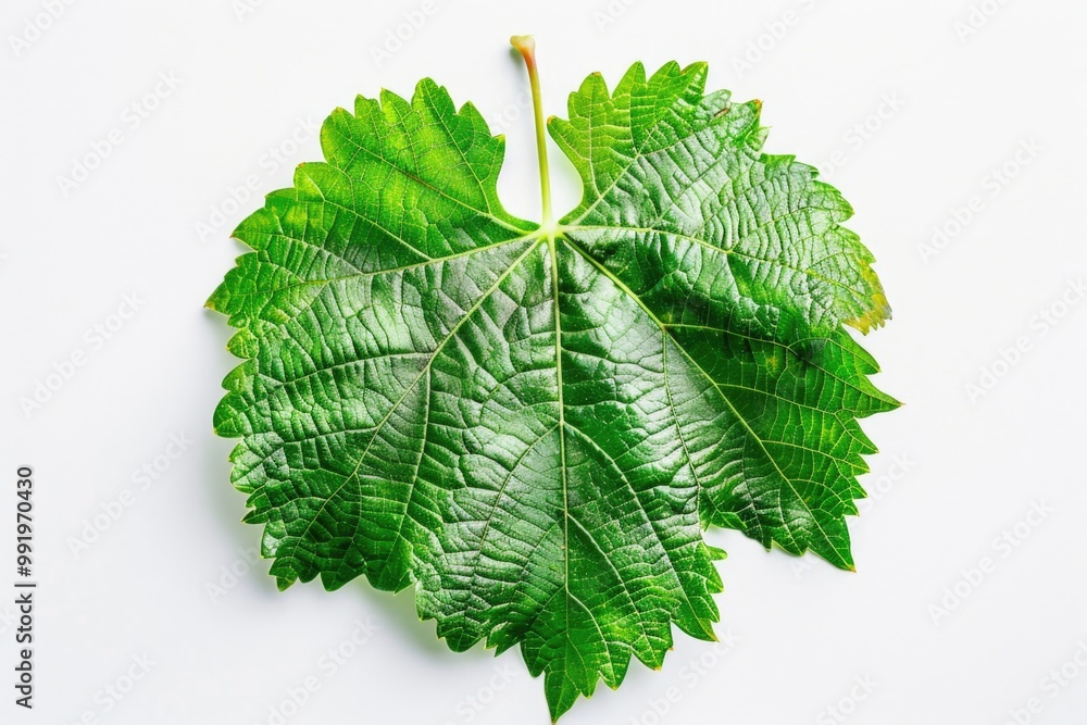 Poster a detailed view of a single leaf on a clean white background