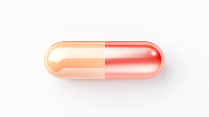 A Colorful Capsule Displayed Against a Crisp White Background to Emphasize Health and Wellness