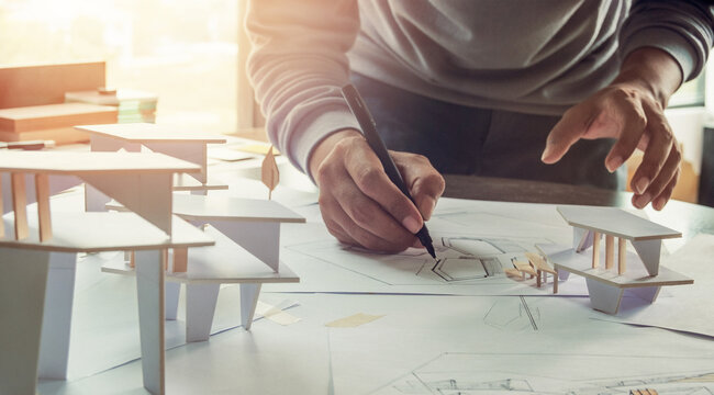 architect design working drawing sketch plans blueprints and mak