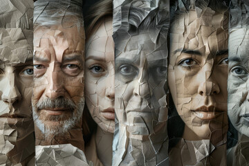 A collage of faces with one saying "The Face of America"