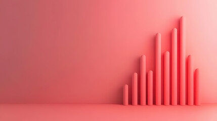 Technology adoption analysis, digital icons and trend lines, 3D illustration