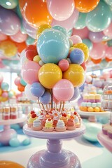 Vibrant 3D PopUp Dessert Shop with Interactive Displays and Unique Treats for Customers