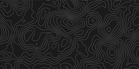 Abstract black and white topography map design. abstract topographic map with wave line pattern. Mountain topographic terrain map background.