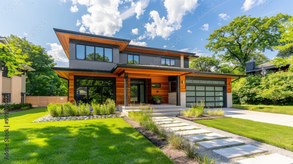 Poster advanced smart home with energy-efficient hvac system and modern design for consistent comfort
