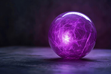 Fototapeta premium A purple ball with a glowing light inside