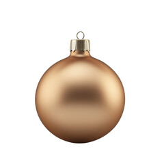 gold Christmas ball with ribbon and a bow, isolated on background. Generative AI