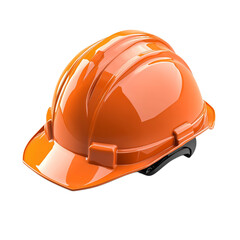 Fototapeta premium Professional photo of orange construction safety helmet on transparent background.