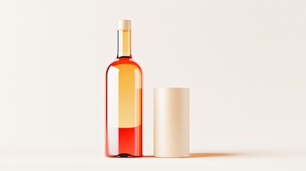 Naklejka premium An Elegant Wine Bottle and Candle Display Perfect for Enhancing Modern Home Decor