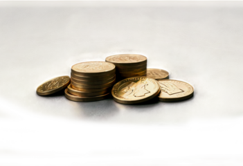 Monedas apiladas aisladas