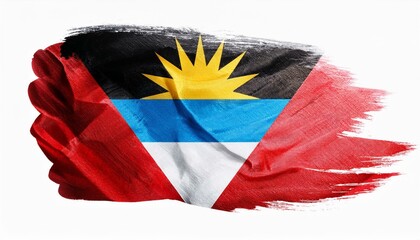 水彩画のアンティグア・バーブーダの国旗(Watercolor Antigua and Barbuda flag.)
