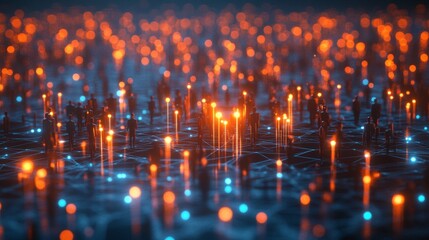 Obraz premium connections between silhouettes (figures) of people or businessmen