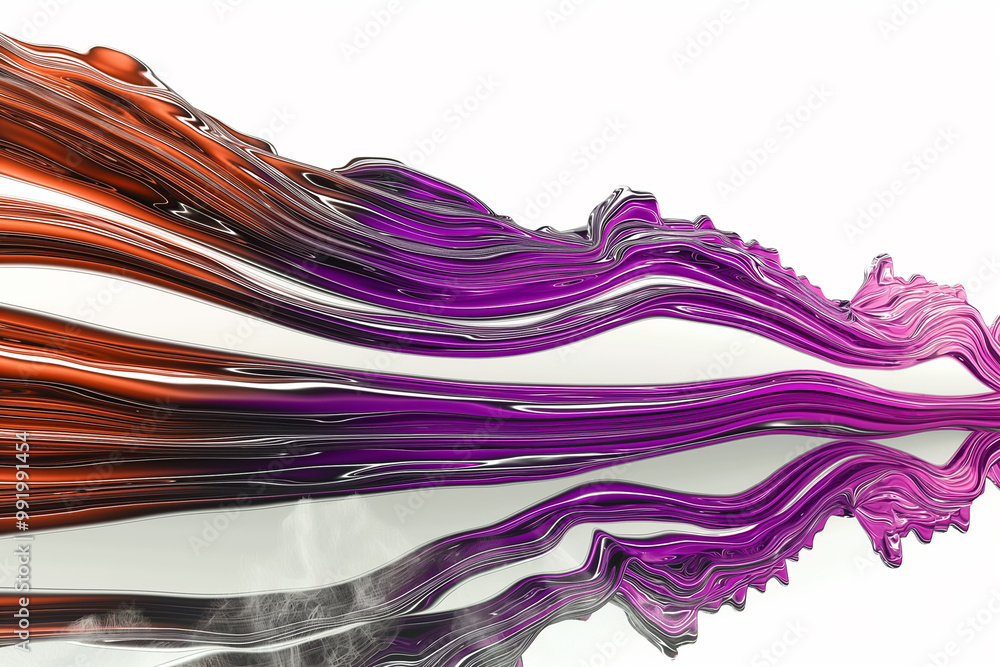 Poster the design features flowing lines in shades of orange and purple, creating an abstract wallpaper tha