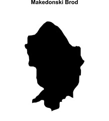 Makedonski Brod municipality blank outline map