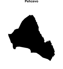 Pehcevo municipality blank outline map