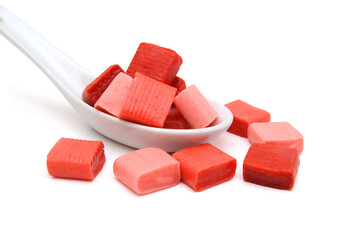 Colorful jelly candies isolated on white