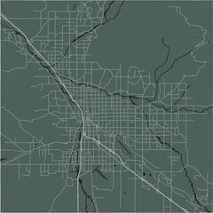 Map of Tucson in Arizona in a smooth dark style. Contains layered vector with roads water, parks, etc.