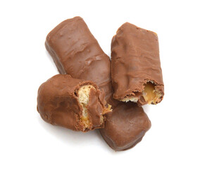 Big chocolate candy on a white background