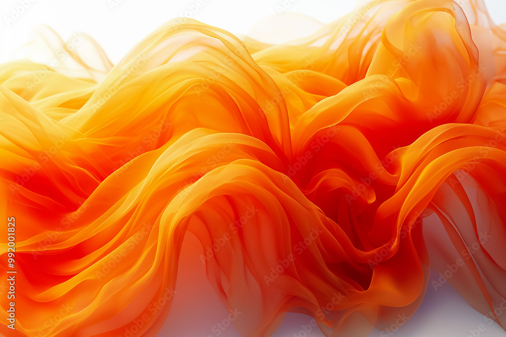 Poster a stunning display of flowing orange fabric captivates with its soft curves and bright hue, making i