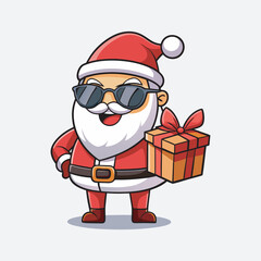 Christmas Santa character vector art illustration . line art and coloring page art . 
