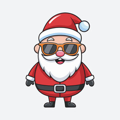 Christmas Santa character vector art illustration . line art and coloring page art . 