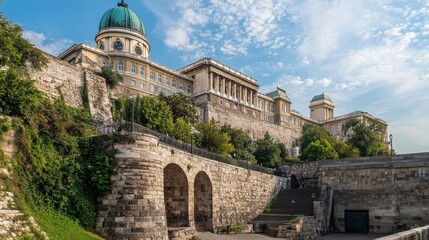 Obraz premium Budapest's Buda Castle exterior.