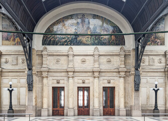 Beautiful classical modern Italian architecture, copy space photo