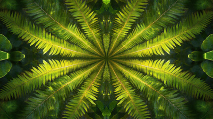 Obraz premium repeating fern leaf patterns with a natural, symmetrical design