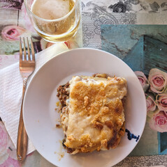 Moussaka recipe, typical and famous food from Greece, Europe