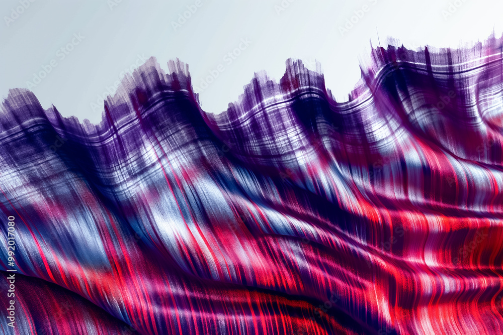 Aufkleber dynamic textures create a wave-like effect in rich purples and reds, forming an eye-catching abstrac