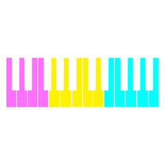 Grand Piano Organ Synthesizer Keyboard Music Logo Design Lover Art Vector Illustration Card T-Shirt Poster Sticker Graphic Print Decorative Drawing Isolated Logo Decoration Symbol Creative Cool Style
