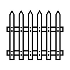 fence icon or modern line symbol. Vector line art and icon design with bold outline. Black and white Pixel Perfect minimalistic symbol isolated white background. Silhouette simple thin sign