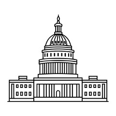 congress icon or modern line symbol. Vector line art and icon design with bold outline. Black and white Pixel Perfect minimalistic symbol isolated white background. Silhouette simple thin sign