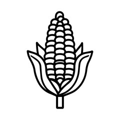 corn icon or modern line symbol. Vector line art and icon design with bold outline. Black and white Pixel Perfect minimalistic symbol isolated white background. Silhouette simple thin sign