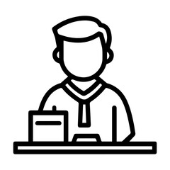 dealer icon or modern line symbol. Vector line art and icon design with bold outline. Black and white Pixel Perfect minimalistic symbol isolated white background. Silhouette simple thin sign