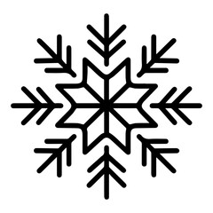snowflake icon or modern line symbol. Vector line art and icon design with bold outline. Black and white Pixel Perfect minimalistic symbol isolated white background. Silhouette simple thin sign