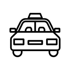 taxi icon or modern line symbol. Vector line art and icon design with bold outline. Black and white Pixel Perfect minimalistic symbol isolated white background. Silhouette simple thin sign