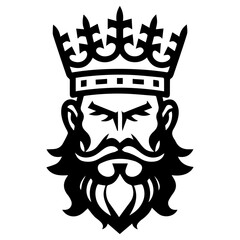 king icon or modern line symbol. Vector line art and icon design with bold outline. Black and white Pixel Perfect minimalistic symbol isolated white background. Silhouette simple thin sign