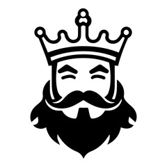 king icon or modern line symbol. Vector line art and icon design with bold outline. Black and white Pixel Perfect minimalistic symbol isolated white background. Silhouette simple thin sign