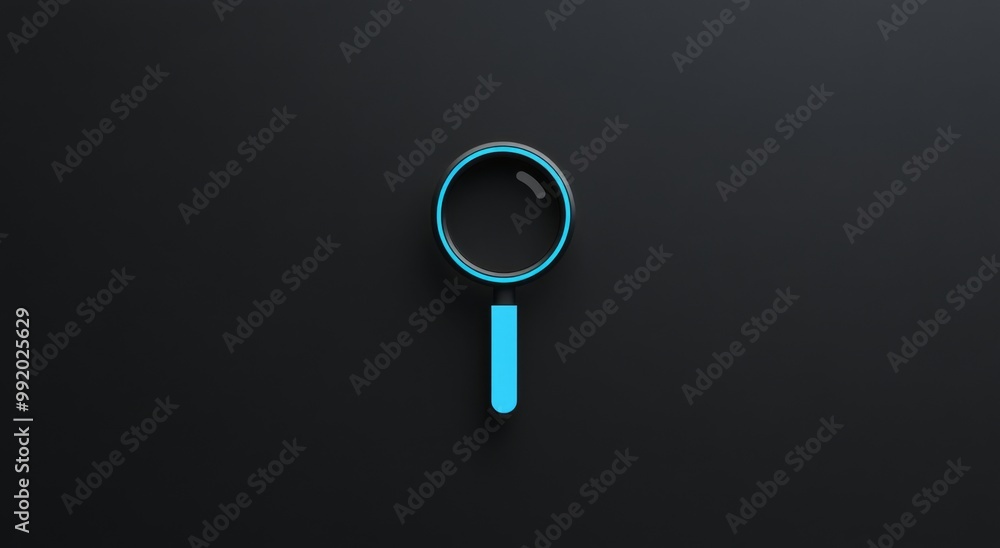 Poster minimalistic web search bar with a magnifying glass icon, designed against a black background, featu