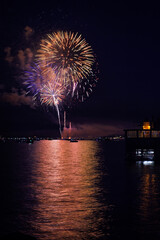 Watching Fireworks Display From Aboard Boats in Lake - 4302