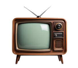 Vintage Television Device with Antenna