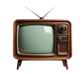 Vintage Television Device with Antenna