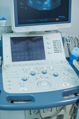 Ultrasound machine for body examination. Modern apparatus in the doctor's office.