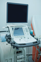 Ultrasound machine for body examination. Modern apparatus in the doctor's office.