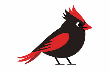 A cute Cardinal bird for log silhouette black Vector art illustration