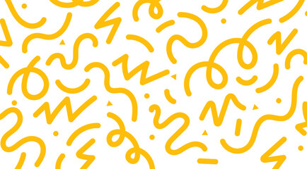 Colorful line drawing doodle seamless pattern. Creative minimalist line draw background  trendy design.